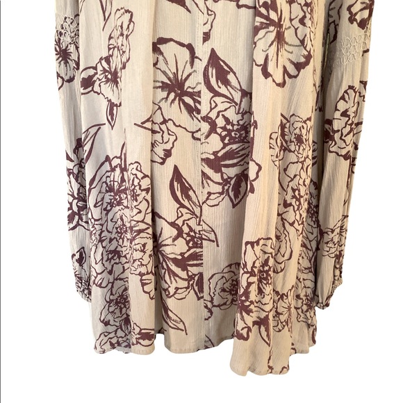 Free People Lavender Lilac Purple Floral Cutout Draped Mini Dress Tunic  XS - Picture 4 of 13